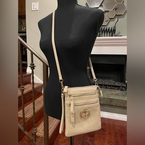 SOLD Crossbody Zipper Pocket Purse in Taupe